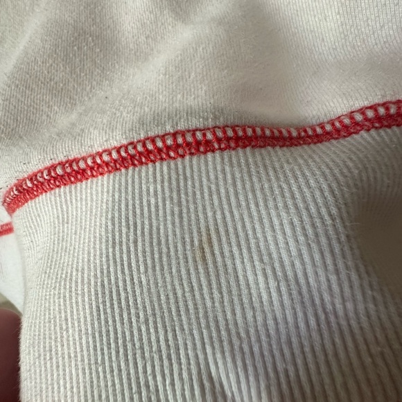 Vans Women's White Hoodie with Red Stitching - Picture 3 of 8